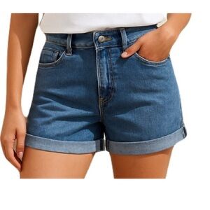 DENVER HAYES Mid Rise Vintage Mia Denim Shorts Sz 14 Cuffed Classic‎ Casual